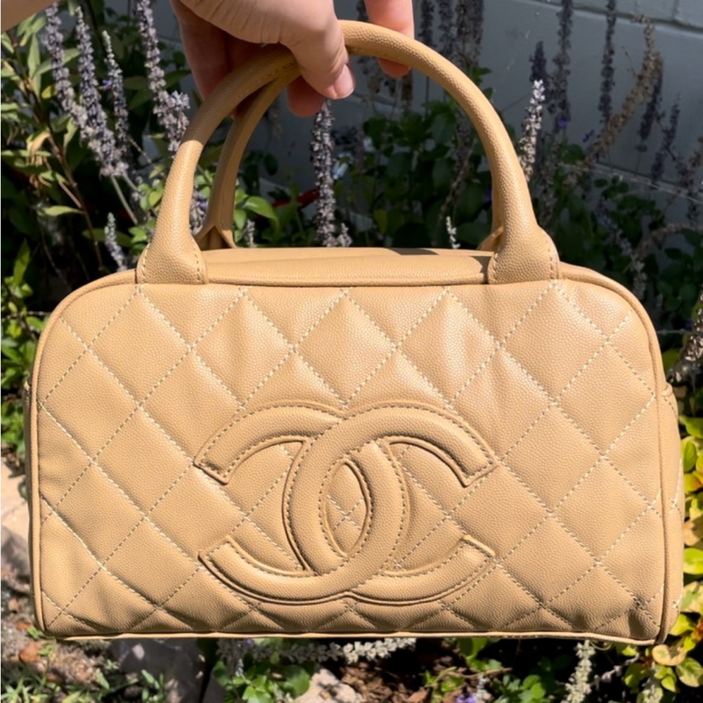 Nude double CC Boston Bowling bag purse